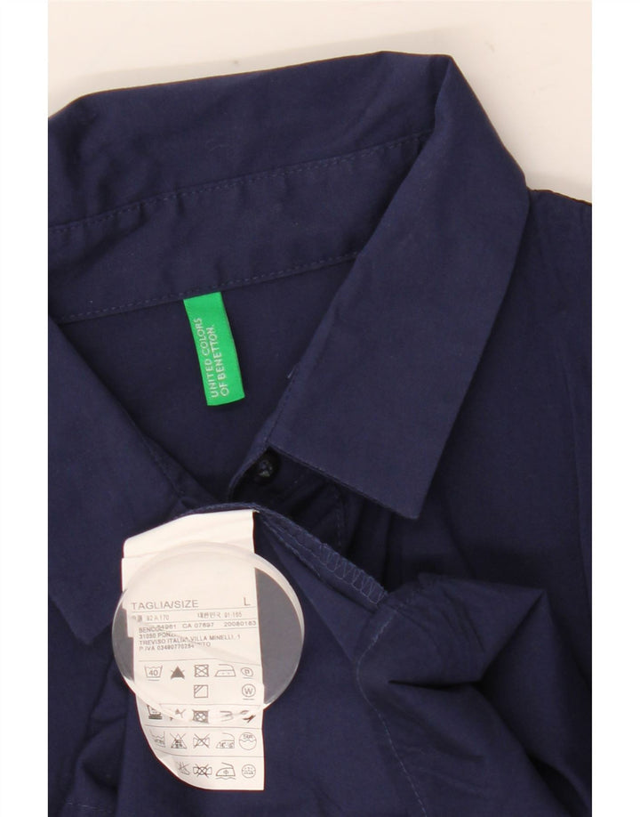 Camisa tipo pulóver Benetton para mujer UK 46 Large Azul marino Algodón