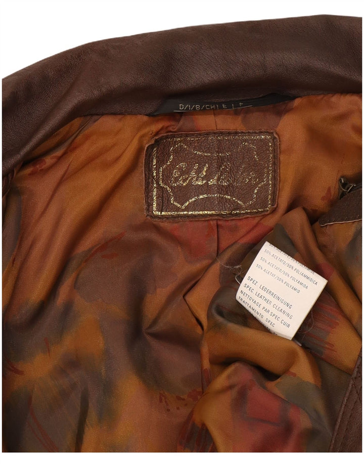 Vintage chaqueta de cuero para hombre Reino Unido 38 cuero marrón medio retro