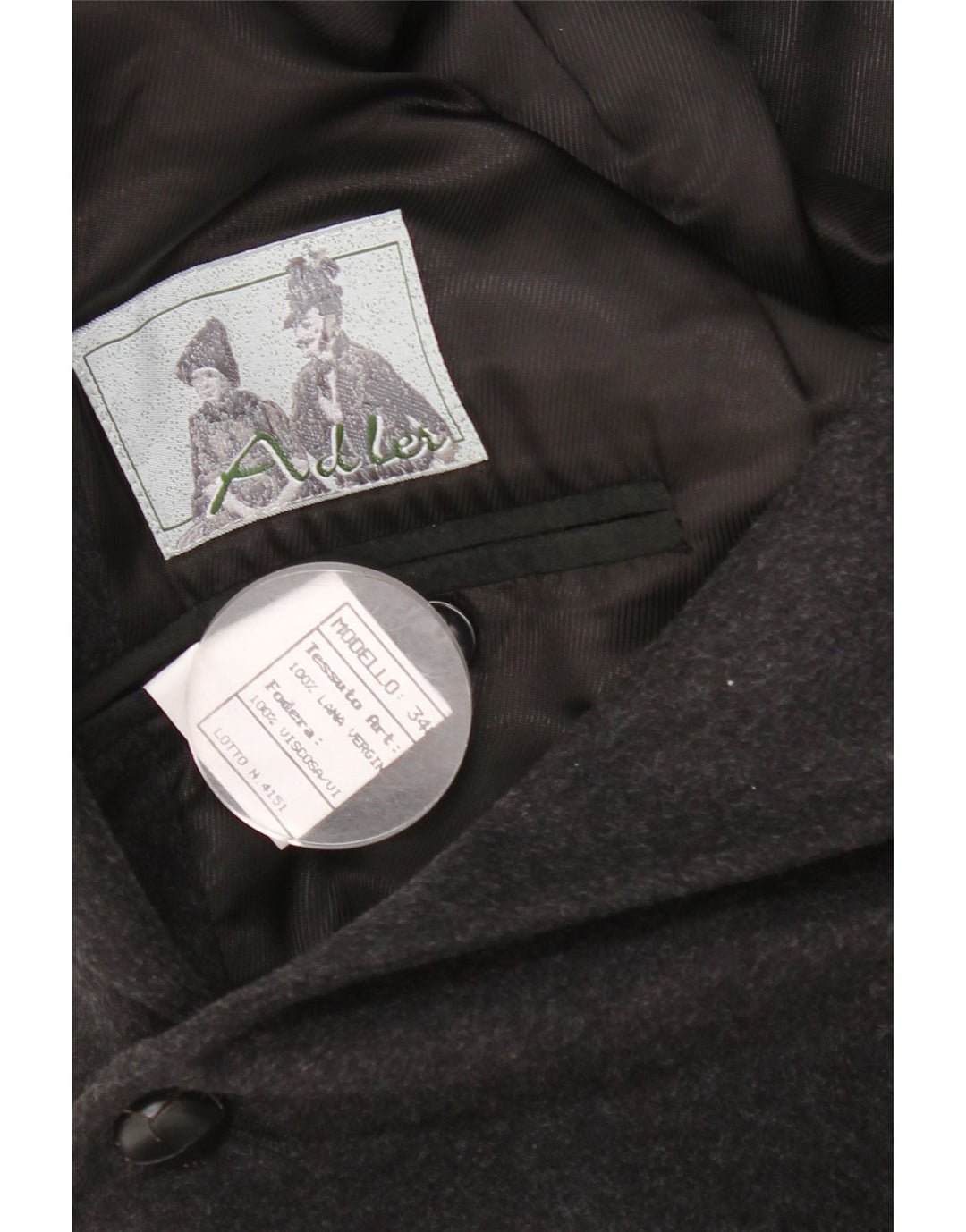 Adler Chaqueta tipo blazer de 3 botones para hombre EU 54 2XL Lana virgen gris