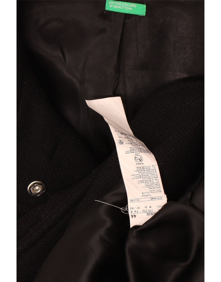 Benetton Trenca Con Capucha IT 44 Medium Negro Lana