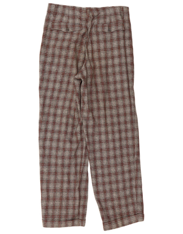 Vintage hombres pegados pantalones chinos IT 50 grande W32 L32 cheque gris