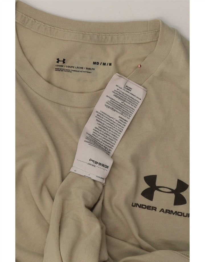 Camiseta Under Armour Hombre Top Algodón Beige Medio
