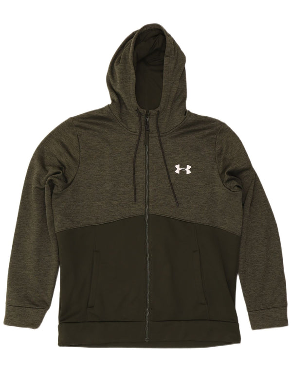 Under Armour Cold Gear Zip Sudadera con capucha para hombre XL Poliéster moteado de color caqui