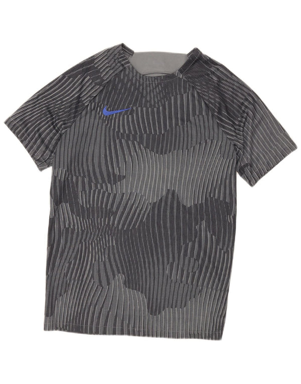Camiseta Nike Dri Fit para hombre Top deportivo de poliéster geométrico gris grande
