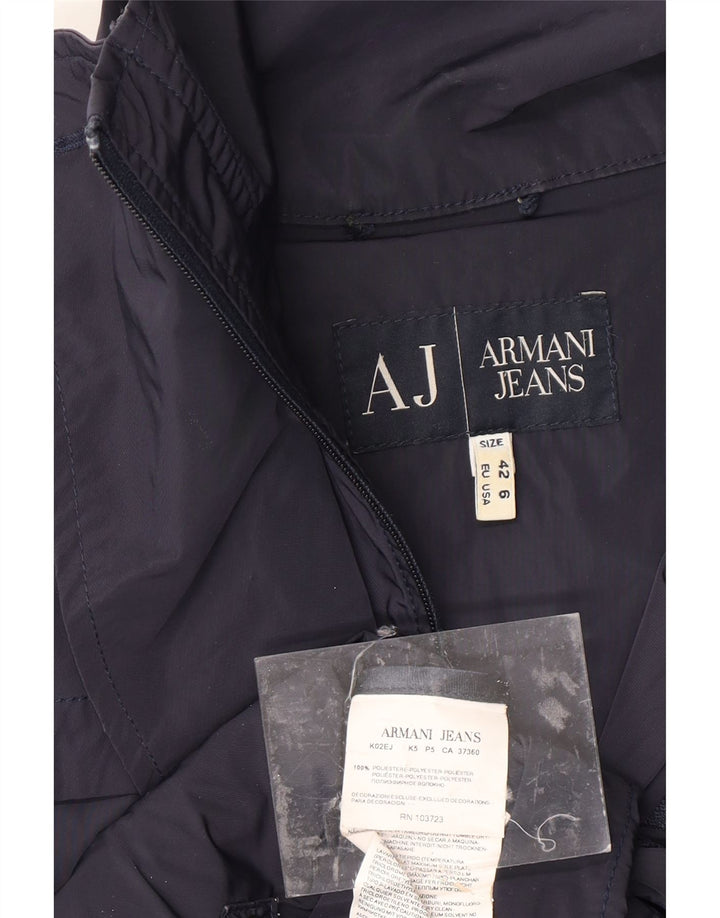 ARMANI JEANS Gabardina para mujer US 6 Medio Azul Marino Poliéster