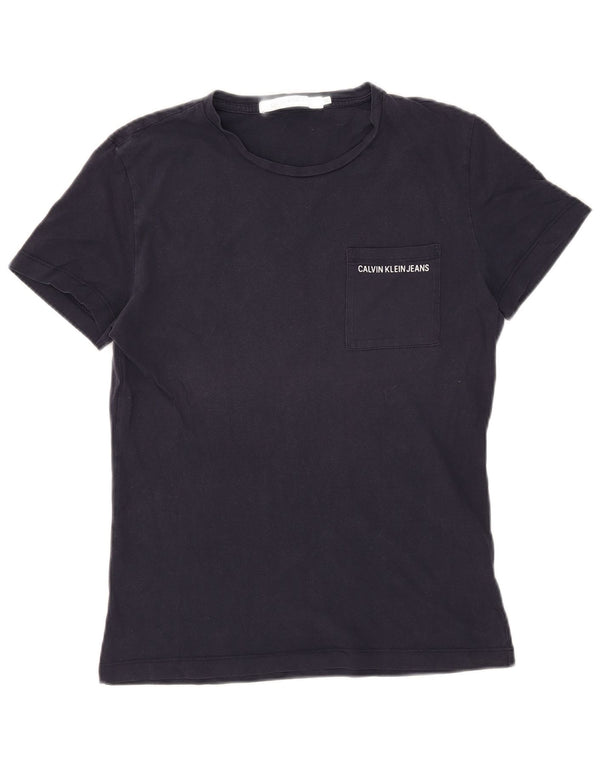 Calvin Klein Jeans Camiseta Hombre Top XS Azul Marino Algodón