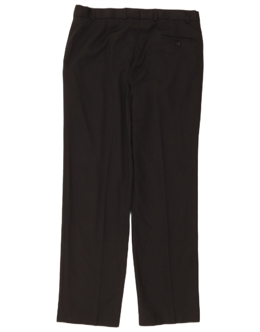 Marks & Spencer Pantalón de traje recto para hombre W34 L33 Poliéster negro