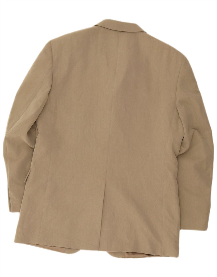 Pierre Cardin Chaqueta tipo blazer de 3 botones para hombre EU 50 Grande Poliéster beige