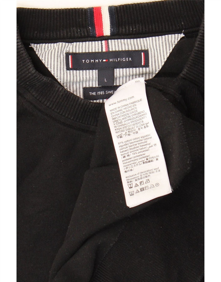 TOMMY HILFIGER Sudadera para hombre Jumper Large Negro Algodón