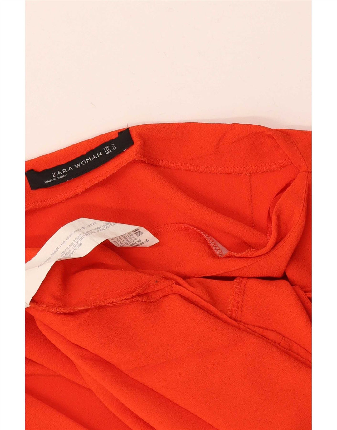 Zara Mujer Blusa Top UK 44 Large Viscosa Roja