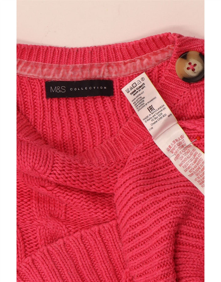 Marks & Spencer Jersey extragrande con cuello barco para mujer, talla 40, color rosa medio