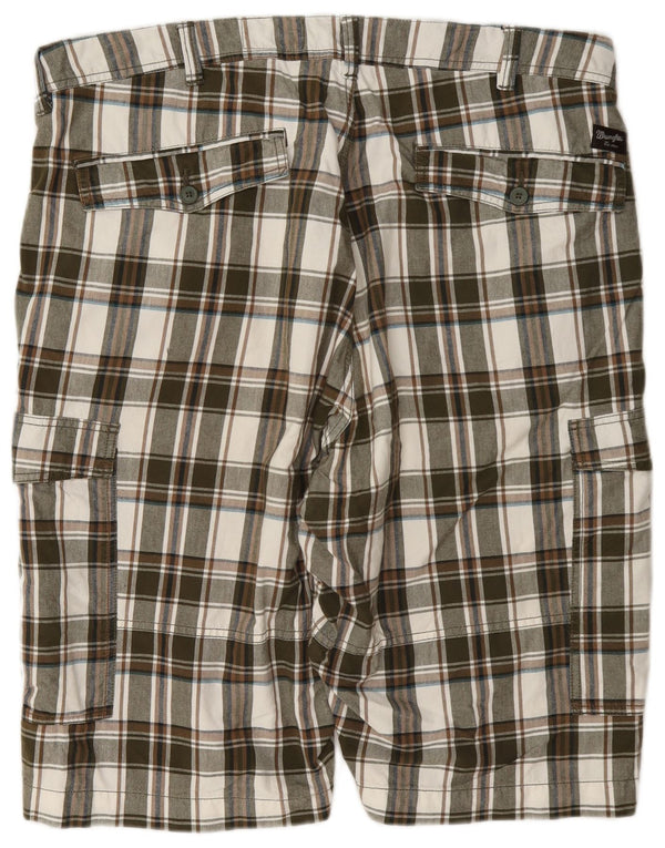 Wrangler Pantalones cortos cargo para hombre W42 2XL Algodón a cuadros multicolor