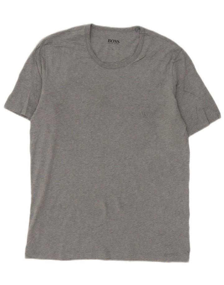 Hugo Boss Hombre Camiseta Top Grande Gris Algodón