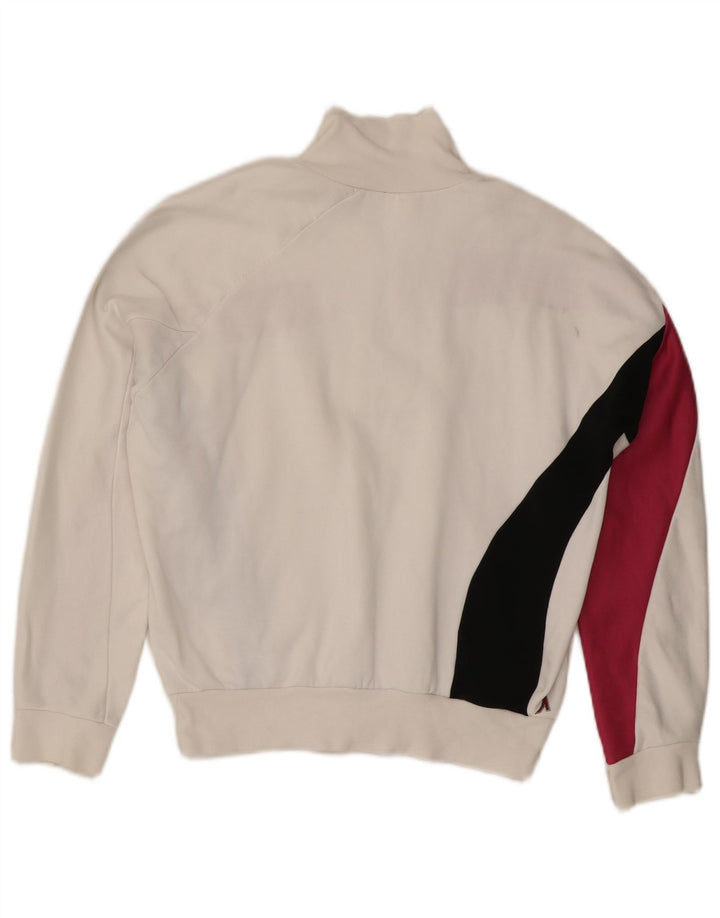 LEVI'S Sudadera con cuello y cremallera para mujer UK 40 Medium White Colourblock