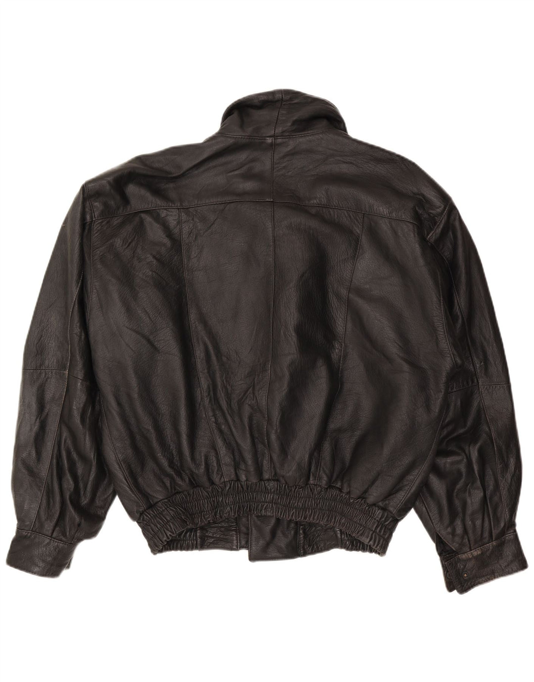 Chaqueta de cuero vintage para hombre IT 54 2XL cuero negro