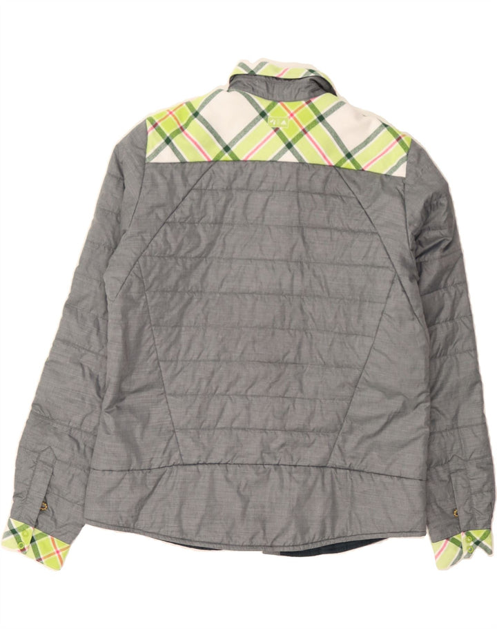 ADIDAS Womens Padded Jacket UK 12 Medium Grey Check Polyester Vintage Adidas and Second-Hand Adidas from Messina Hembry 