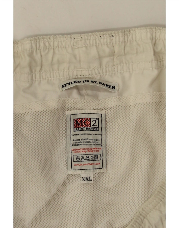 Saint Barth Hombre Bañador Gráfico 2XL Poliamida Blanca