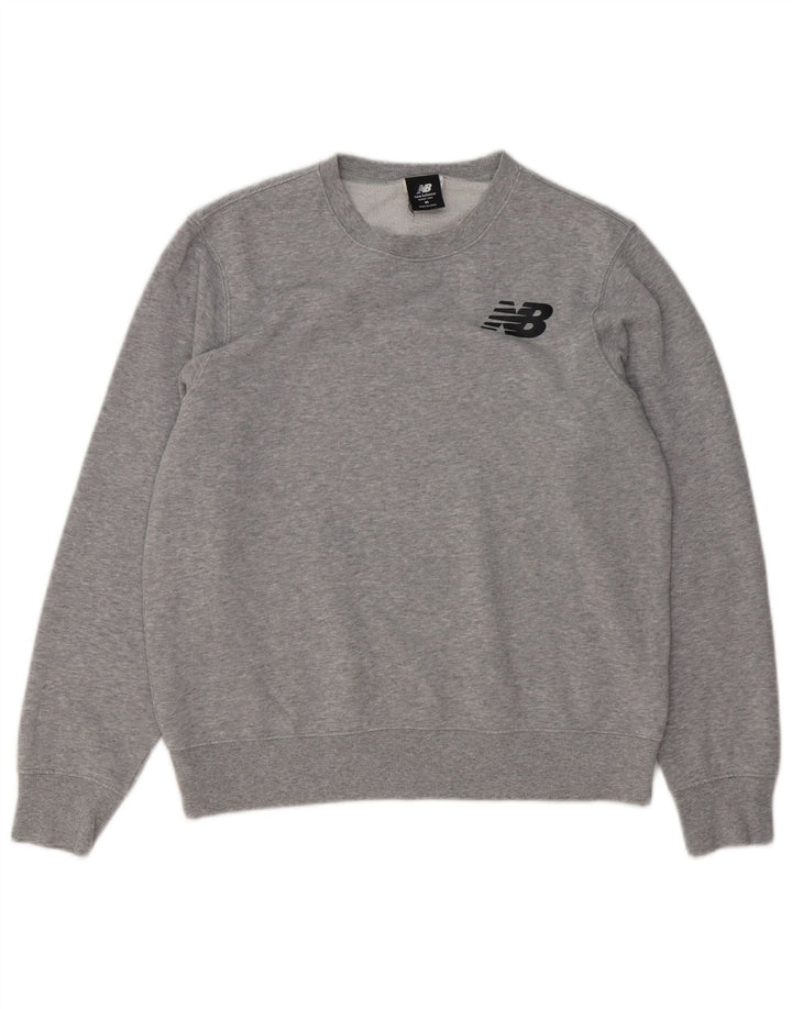 New Balance Hombre Sudadera Jumper Algodón Moteado Gris Medio