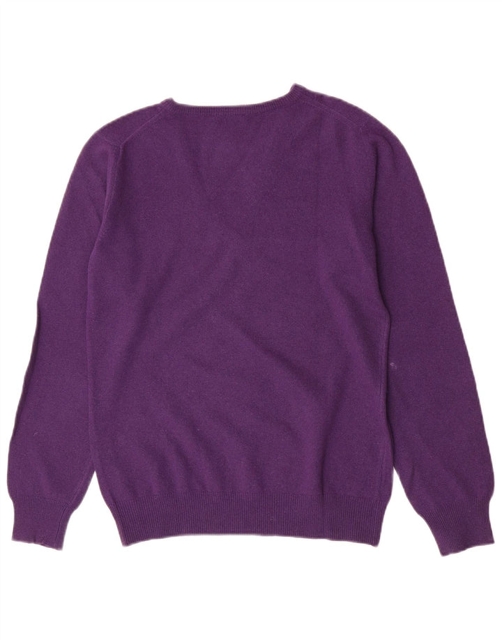Brooksfield Jersey con Cuello en V para Mujer IT 44 Lana Púrpura Mediana