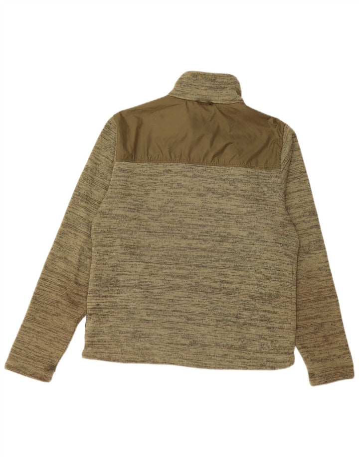 JACK WOLFSKIN Chaqueta de chándal para hombre pequeña de poliéster moteado de color caqui