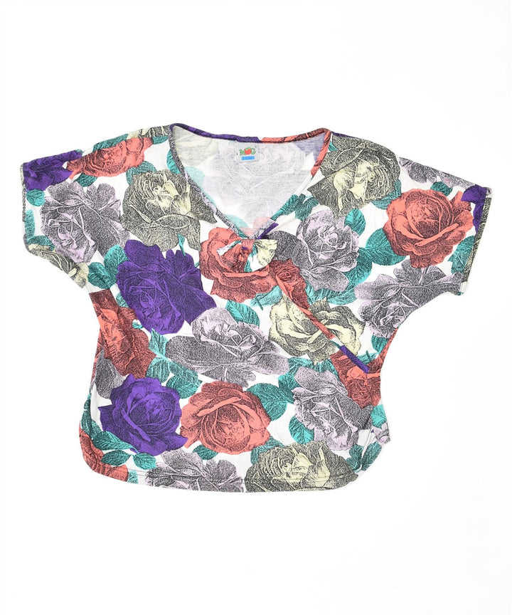 MOG Womens Blouse Top UK 12 Medium Multicoloured Floral Vintage Vintage Mog and Second-Hand Mog from Messina Hembry 