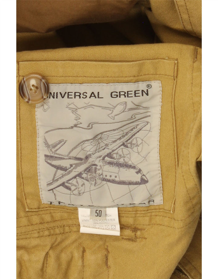 Vintage hombres chaqueta utilitaria IT 50 algodón amarillo grande