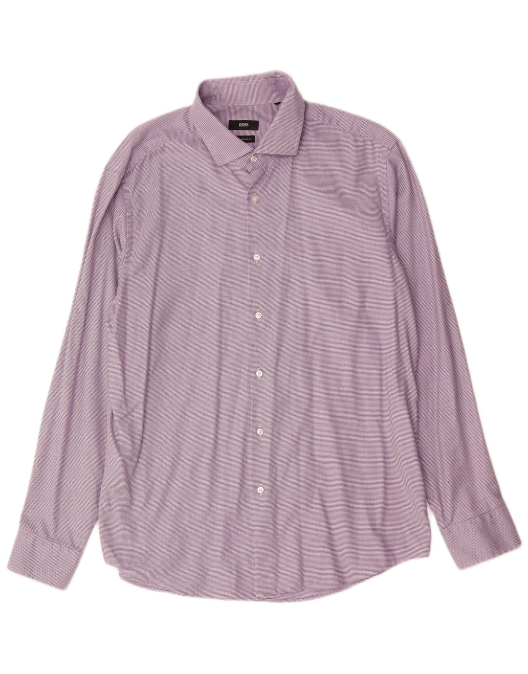 Camisa Hugo Boss Hombre Regular Fit Talla 44 XL Algodón Morado