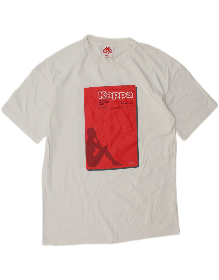 KAPPA Camiseta gráfica para hombre Top Small White Cotton
