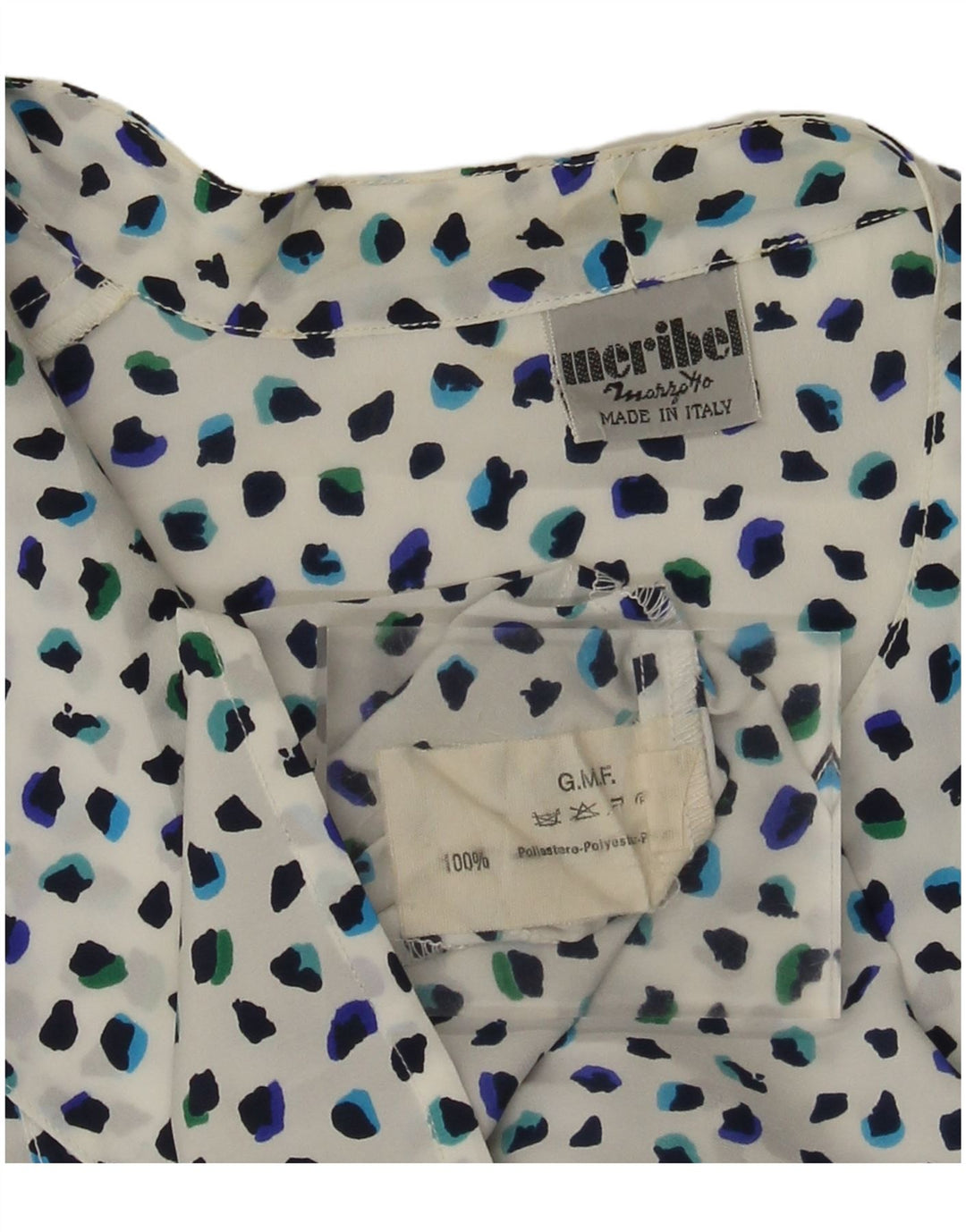 Marzotto Blusa para Mujer Top UK 40 Grande Poliéster con Manchas Blancas
