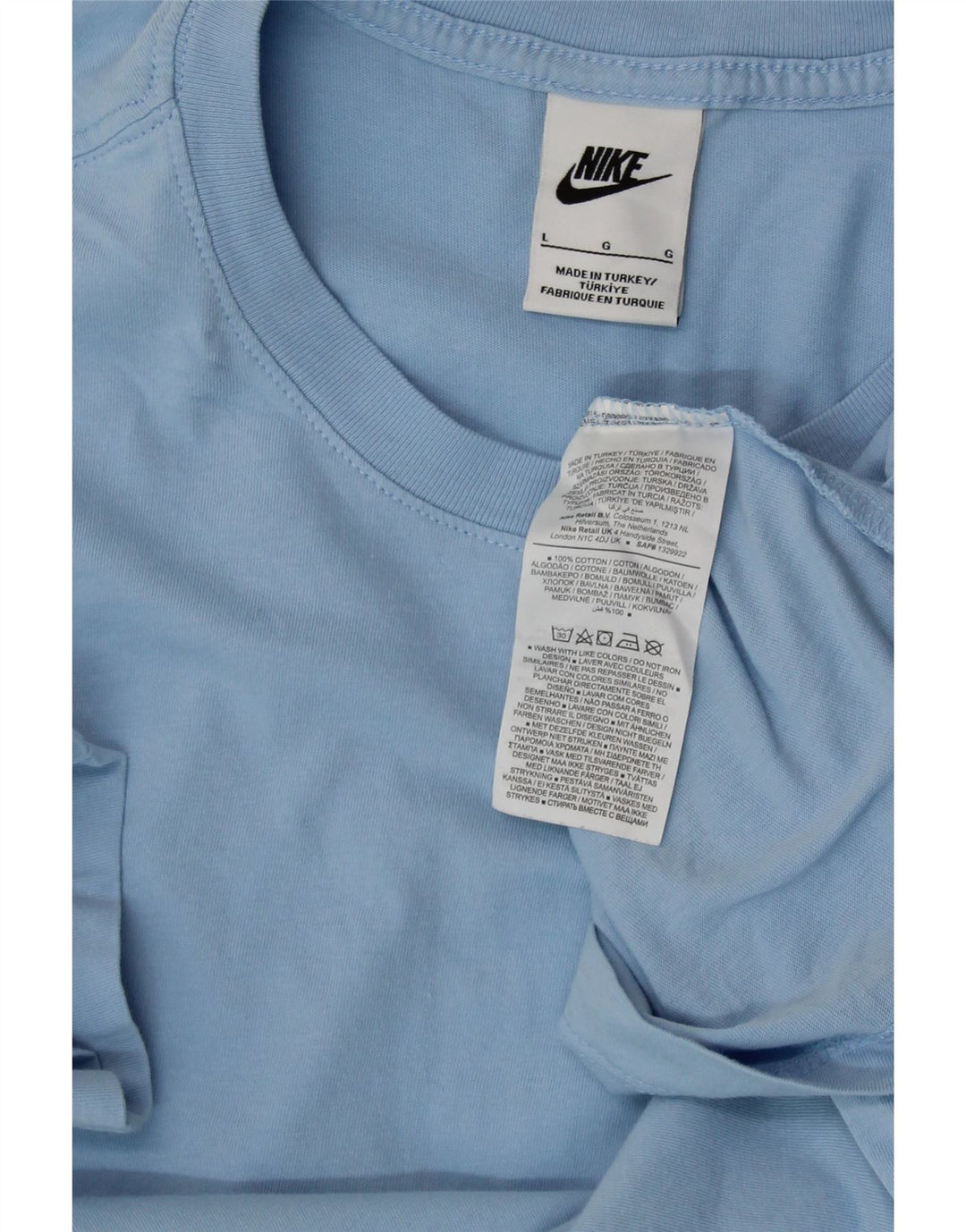 NIKE Camiseta Mujer Top UK 40 Grande Algodón Azul