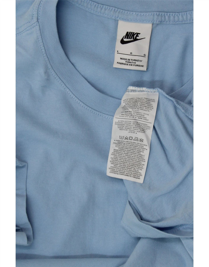 NIKE Camiseta Mujer Top UK 40 Grande Algodón Azul