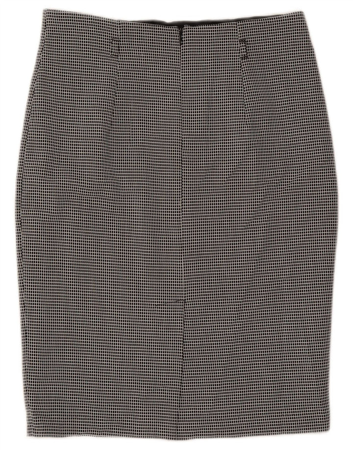 Marks & Spencer Falda lápiz para mujer UK 12 Medium W30 Poliéster a cuadros negro