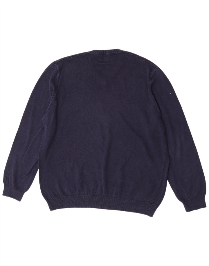 Marks & Spencer - Jersey con cuello en V para hombre, talla 2XL, algodón azul marino