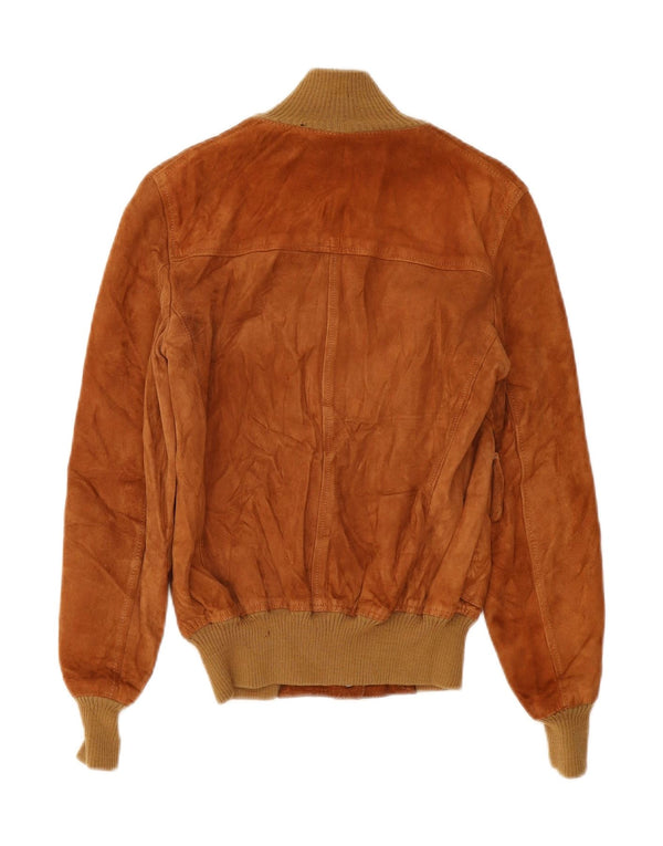 Vintage mujer ante bomber chaqueta IT 48 XL cuero marrón