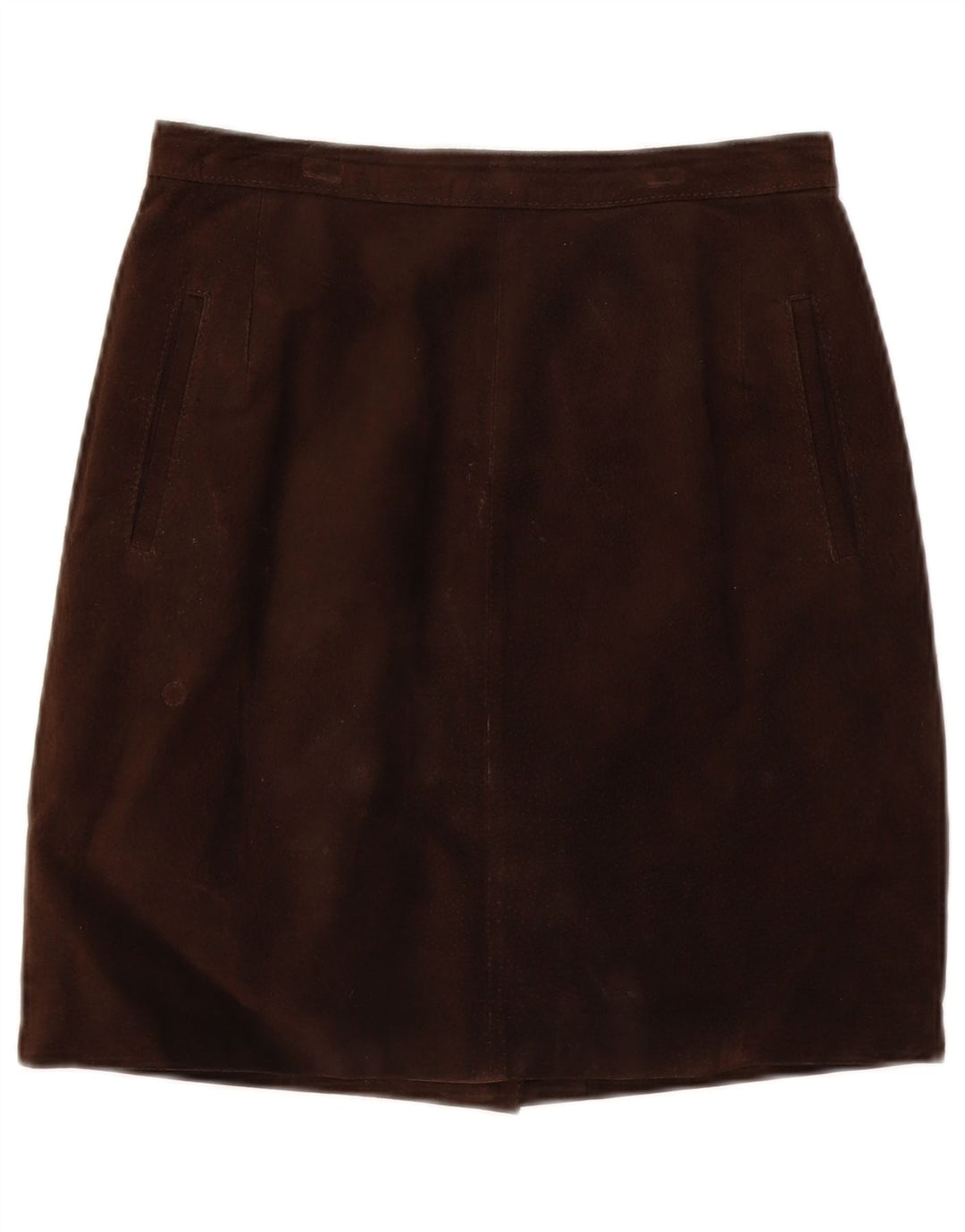 Falda de ante vintage para mujer IT 44 Mediana W28 Cuero marrón