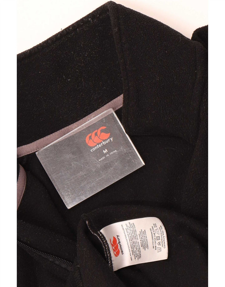 Canterbury Jersey de forro polar con cuello y cremallera para hombre Poliéster negro mediano