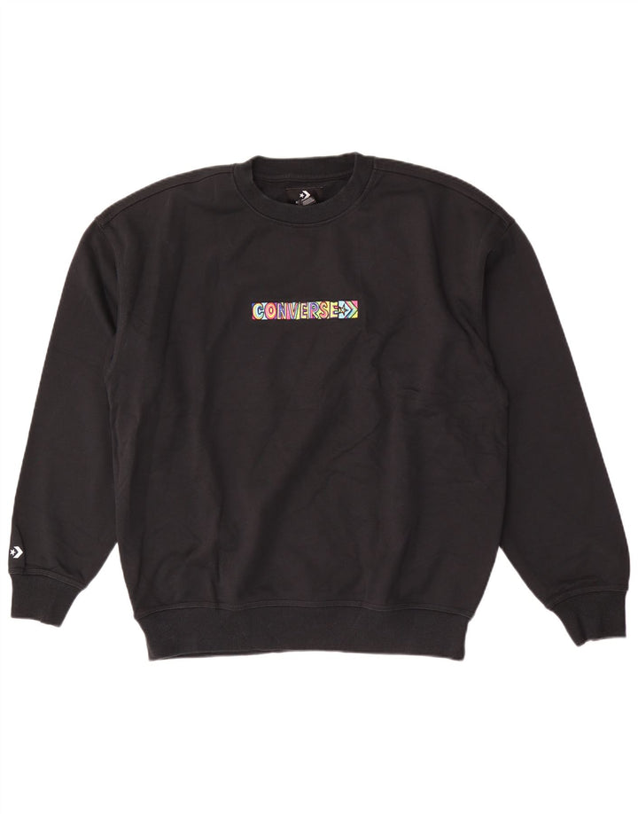 Converse Hombre Sudadera Gráfica Jersey Mediano Algodón Negro