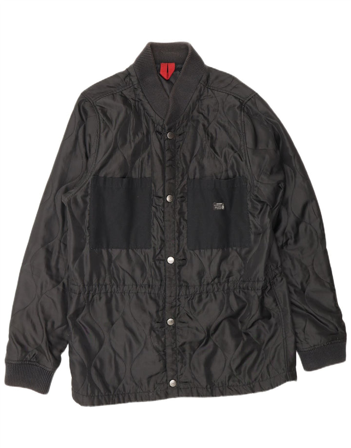 DIESEL Chaqueta acolchada para hombre ES 38 Mediana Negro Poliéster