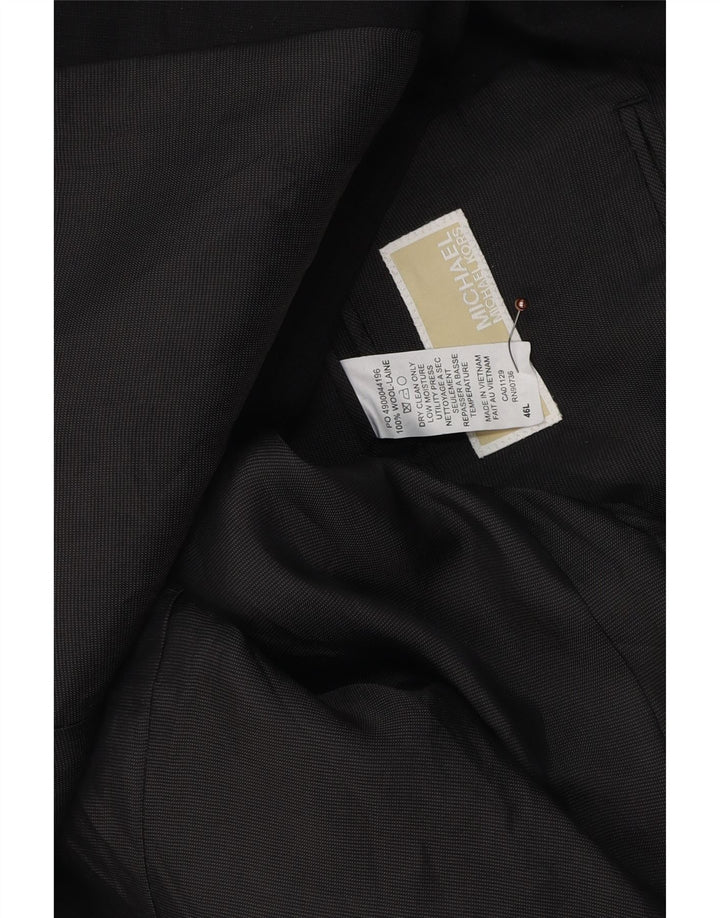 Michael Kors Chaqueta tipo blazer larga con 2 botones para hombre UK 46 3XL Lana negra
