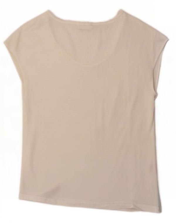 Zara Mujer Camiseta Top UK 46 Large Blanco