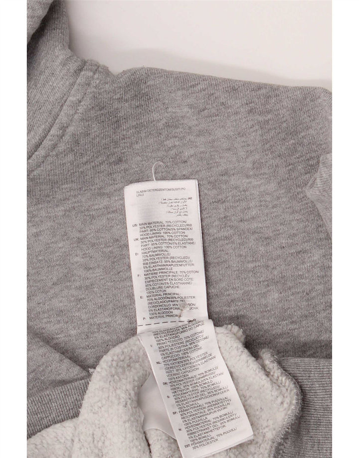 Adidas Hombre Sudadera Con Capucha Jumper Gris Medio Algodón Moteado