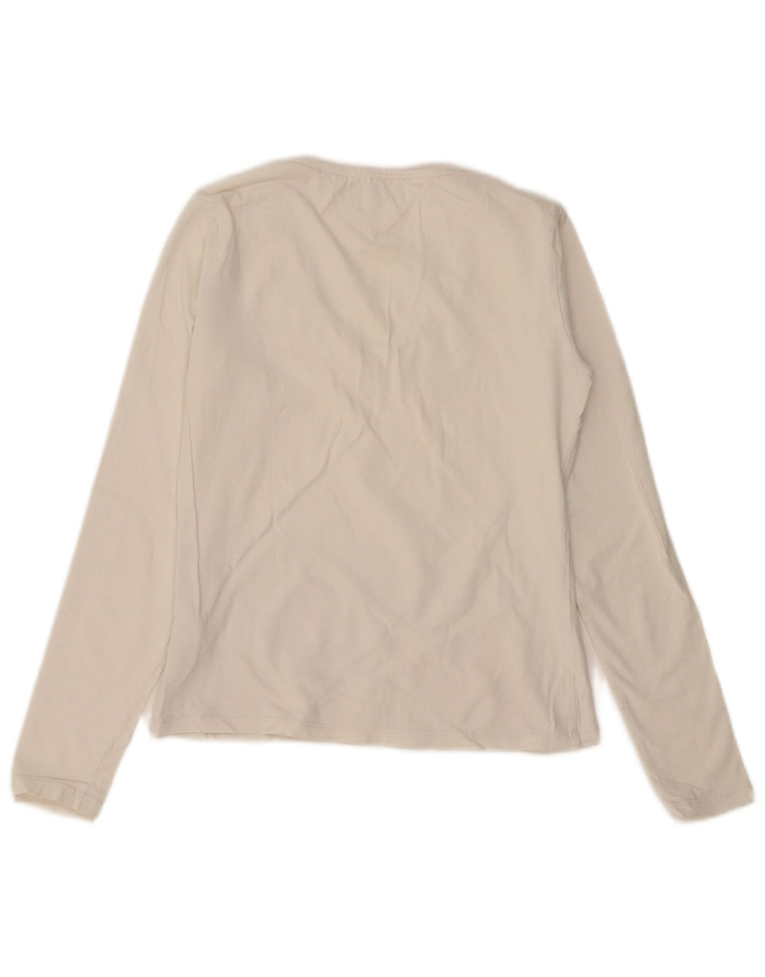 Tommy Hilfiger Top para mujer de manga larga UK 12 Algodón blanco mediano