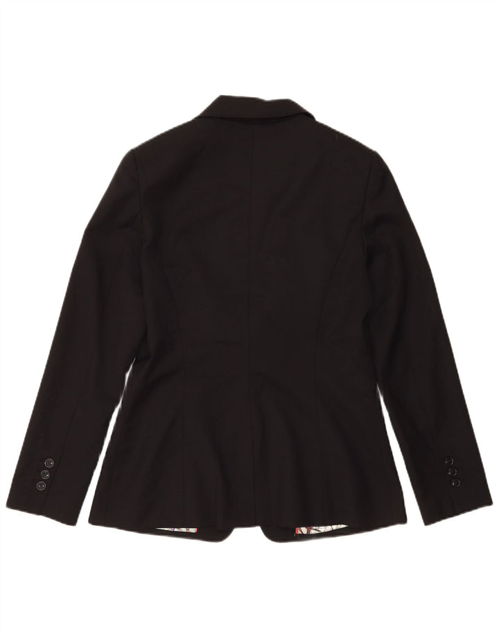Ted Baker Chaqueta tipo blazer con 1 botón para mujer, talla 3, lana negra mediana