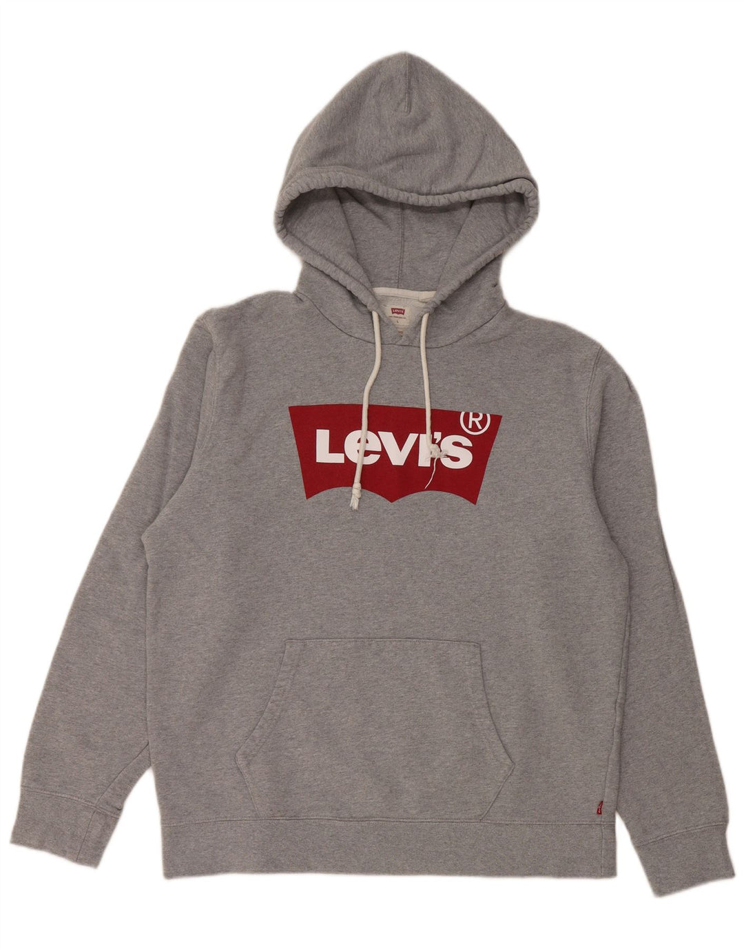 LEVI'S Jersey con capucha y ajuste estándar para hombre, talla grande, algodón gris