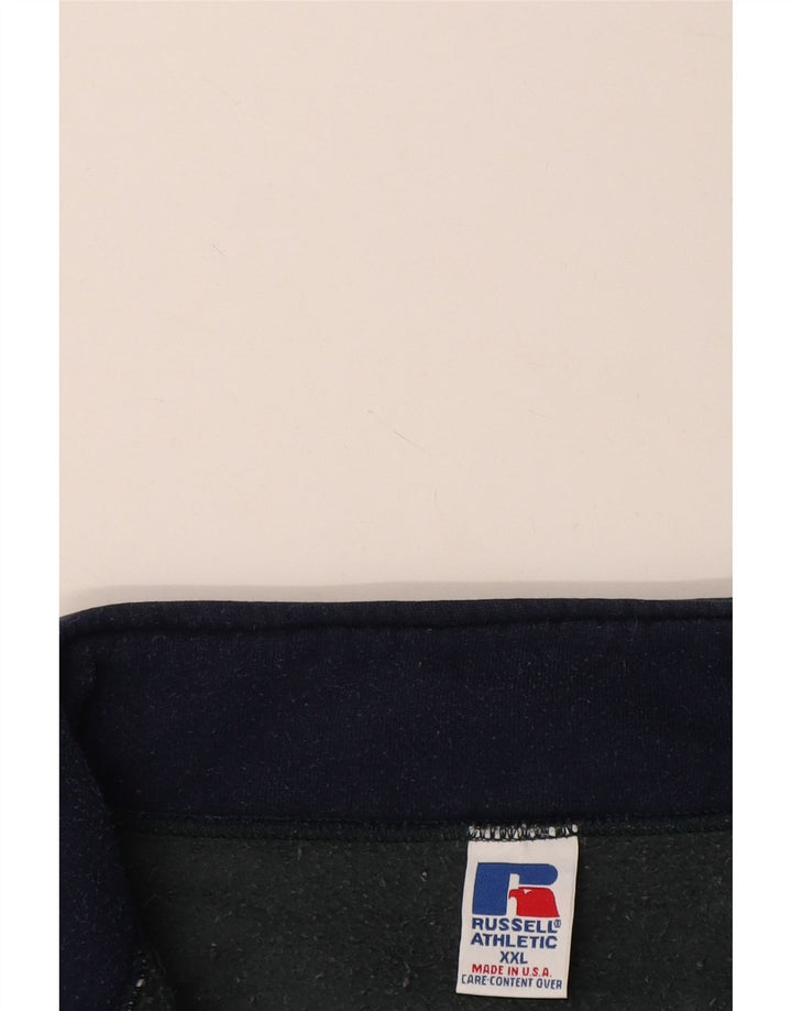 RUSSELL ATHLETIC Sudadera con cuello y cremallera para hombre Jersey 2XL Algodón azul