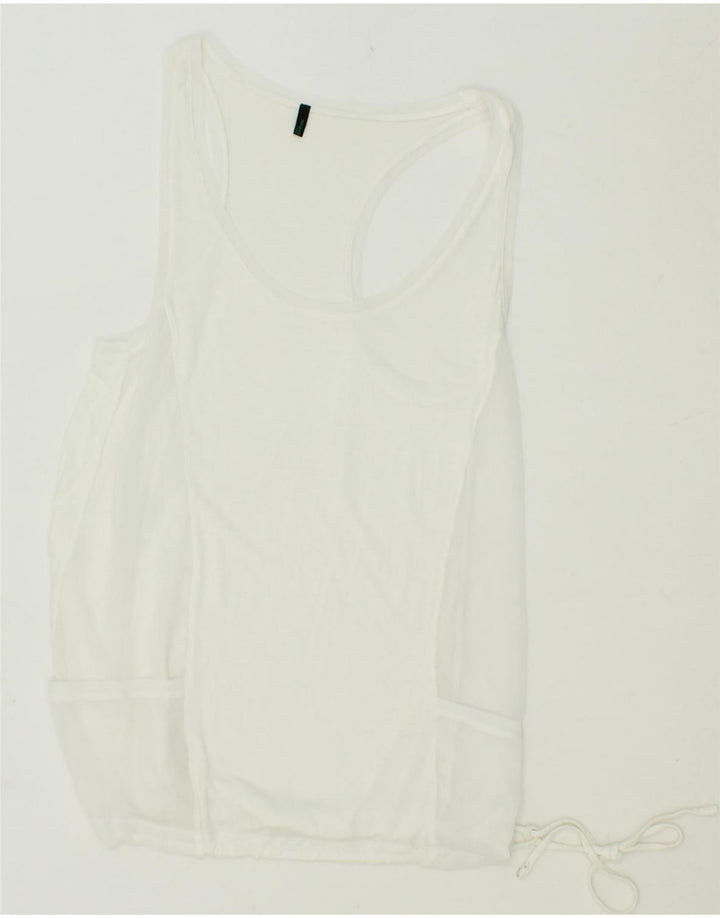 BENETTON Womens Sleeveless Blouse Top UK 8 Small White Vintage Benetton and Second-Hand Benetton from Messina Hembry 