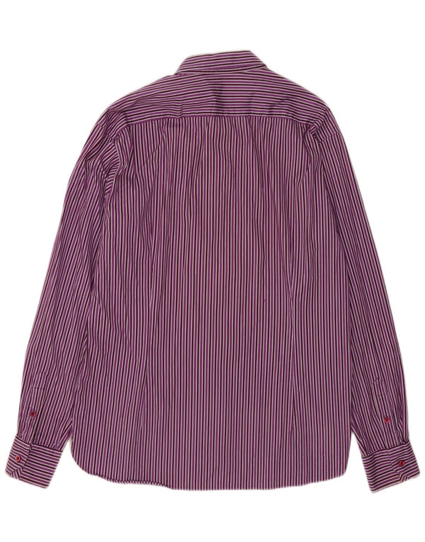 Ted Baker Camisa para hombre Talla 5 XL Algodón a rayas moradas