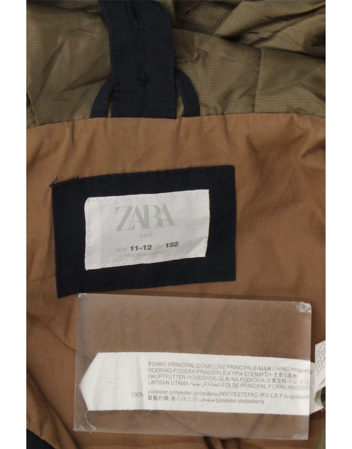 Zara Cazadora Cortavientos Con Capucha Niño 11-12 Años Azul Marino Poliéster