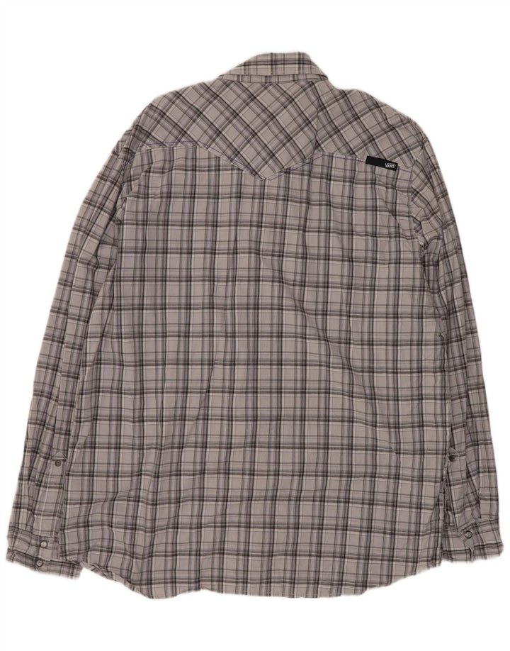 Camisa Vans Hombre 2XL Algodón A Cuadros Gris