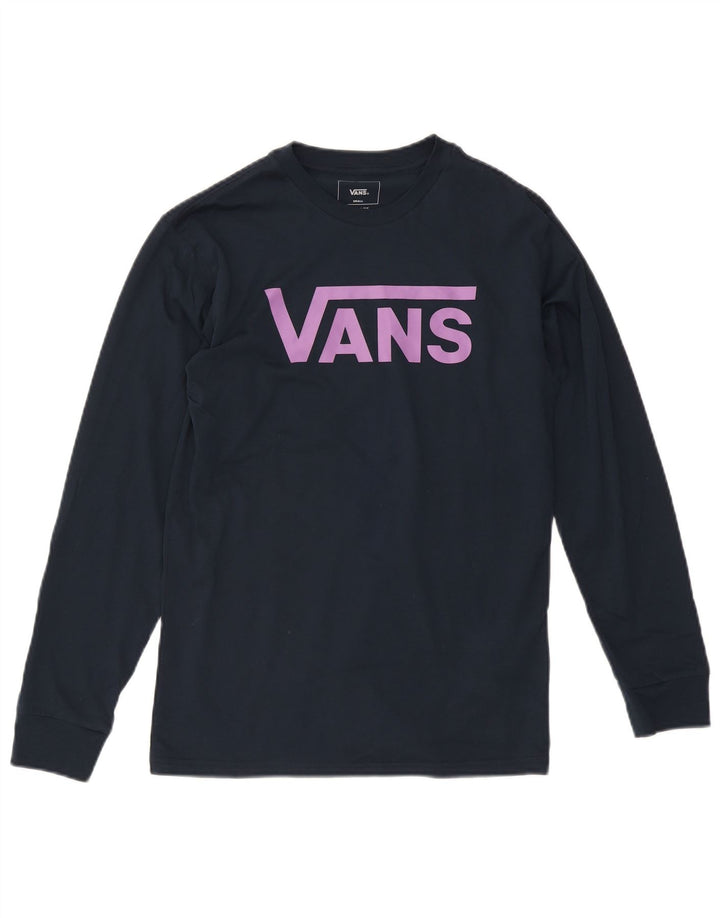 Vans Hombre Classic Fit Graphic Top Manga Larga Pequeño Algodón Azul Marino